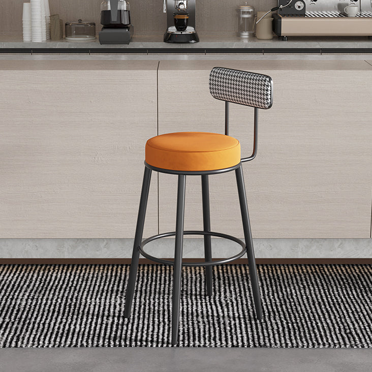Scandinavian Matte Finish Velvet Counter Stool Footrest Coffee Shop Barstool Clearhalo 'Bar Furniture' 'Bar Stools' 'bar_stools' 'Furniture' 'furniture_bar_stools' 'Kitchen & Dining Furniture' 4876172