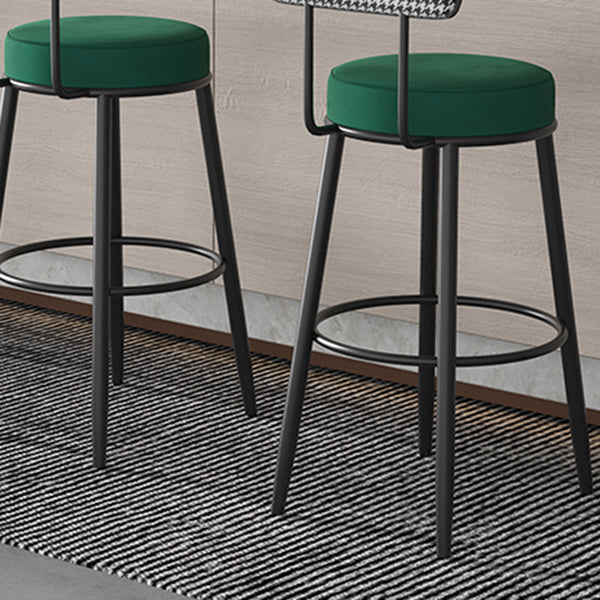Scandinavian Matte Finish Velvet Counter Stool Footrest Coffee Shop Barstool Clearhalo 'Bar Furniture' 'Bar Stools' 'bar_stools' 'Furniture' 'furniture_bar_stools' 'Kitchen & Dining Furniture' 4876175