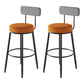 Scandinavian Matte Finish Velvet Counter Stool Footrest Coffee Shop Barstool Orange Set of 2 Counter Stool(26"H) Clearhalo 'Bar Furniture' 'Bar Stools' 'bar_stools' 'Furniture' 'furniture_bar_stools' 'Kitchen & Dining Furniture' 4876177