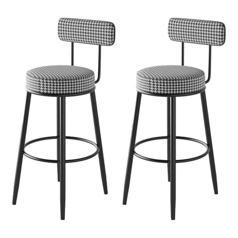 Scandinavian Matte Finish Velvet Counter Stool Footrest Coffee Shop Barstool Black White Set of 2 Counter Stool(26"H) Clearhalo 'Bar Furniture' 'Bar Stools' 'bar_stools' 'Furniture' 'furniture_bar_stools' 'Kitchen & Dining Furniture' 4876182