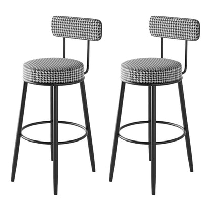 Scandinavian Matte Finish Velvet Counter Stool Footrest Coffee Shop Barstool Black White Set of 2 Counter Stool(26"H) Clearhalo 'Bar Furniture' 'Bar Stools' 'bar_stools' 'Furniture' 'furniture_bar_stools' 'Kitchen & Dining Furniture' 4876182