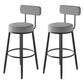 Scandinavian Matte Finish Velvet Counter Stool Footrest Coffee Shop Barstool Black White Set of 2 Bar Stool(30"H) Clearhalo 'Bar Furniture' 'Bar Stools' 'bar_stools' 'Furniture' 'furniture_bar_stools' 'Kitchen & Dining Furniture' 4876183