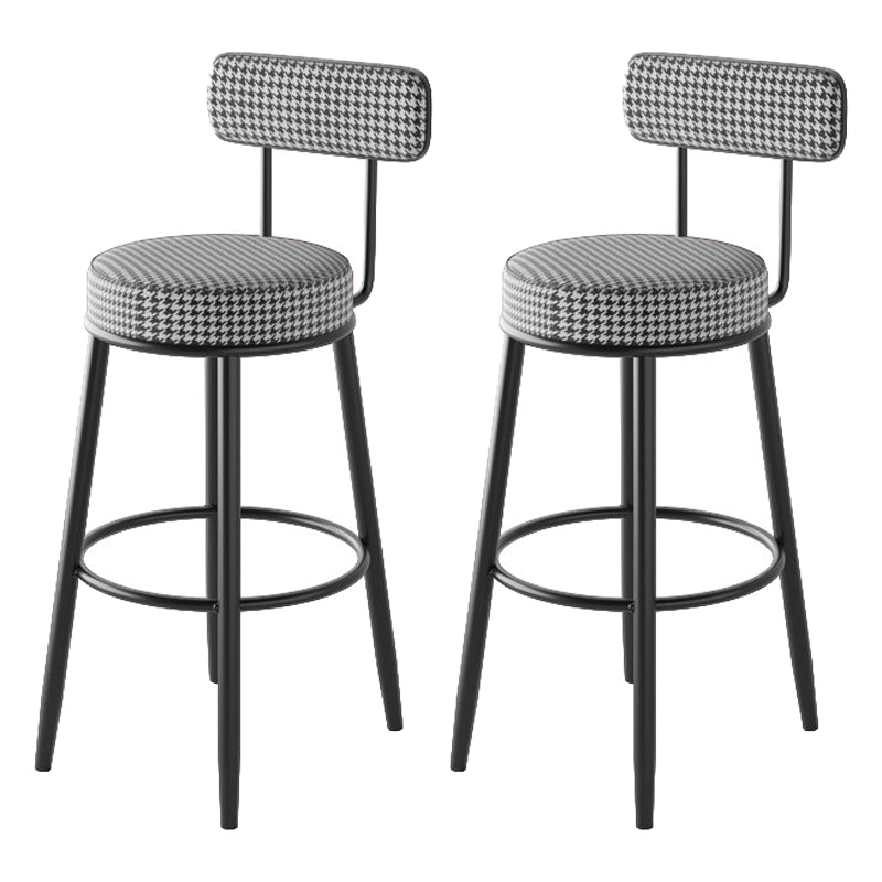 Scandinavian Matte Finish Velvet Counter Stool Footrest Coffee Shop Barstool Black White Set of 2 Bar Stool(30"H) Clearhalo 'Bar Furniture' 'Bar Stools' 'bar_stools' 'Furniture' 'furniture_bar_stools' 'Kitchen & Dining Furniture' 4876183