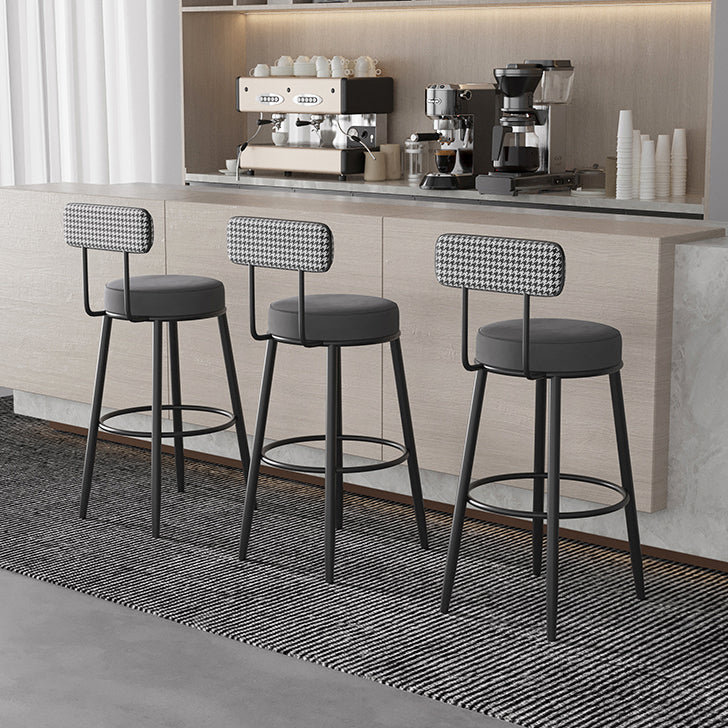 Scandinavian Matte Finish Velvet Counter Stool Footrest Coffee Shop Barstool Clearhalo 'Bar Furniture' 'Bar Stools' 'bar_stools' 'Furniture' 'furniture_bar_stools' 'Kitchen & Dining Furniture' 4876184