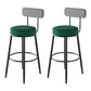 Scandinavian Matte Finish Velvet Counter Stool Footrest Coffee Shop Barstool Blackish Green Set of 2 Counter Stool(26"H) Clearhalo 'Bar Furniture' 'Bar Stools' 'bar_stools' 'Furniture' 'furniture_bar_stools' 'Kitchen & Dining Furniture' 4876185