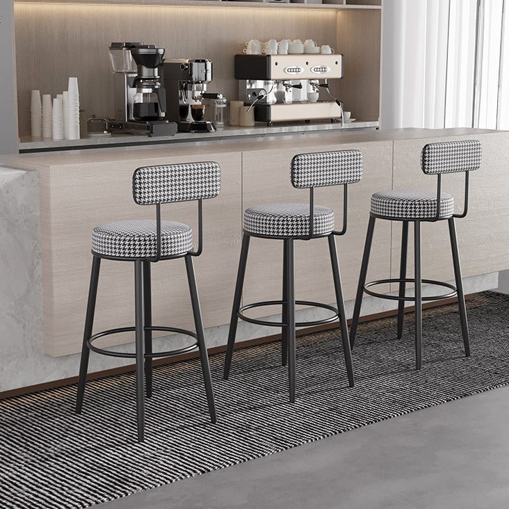 Scandinavian Matte Finish Velvet Counter Stool Footrest Coffee Shop Barstool Clearhalo 'Bar Furniture' 'Bar Stools' 'bar_stools' 'Furniture' 'furniture_bar_stools' 'Kitchen & Dining Furniture' 4876186