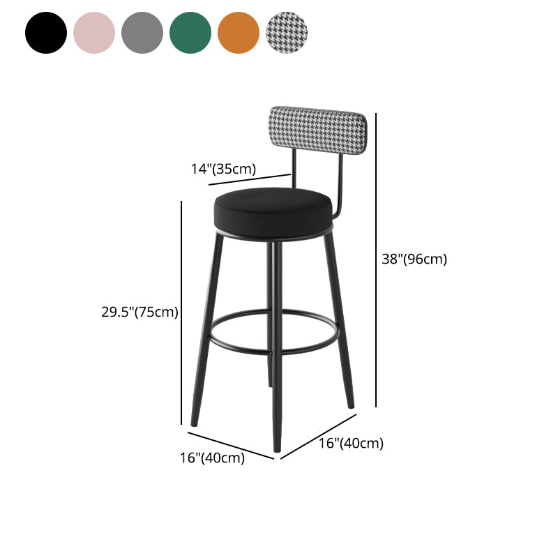 Scandinavian Matte Finish Velvet Counter Stool Footrest Coffee Shop Barstool Clearhalo 'Bar Furniture' 'Bar Stools' 'bar_stools' 'Furniture' 'furniture_bar_stools' 'Kitchen & Dining Furniture' 4876189