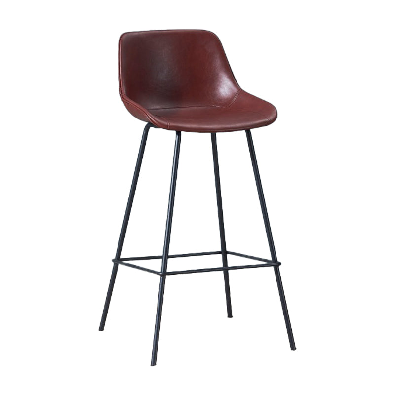 Contemporary Footrest Restaurant Stool Matte Finish Leather Barstool Clearhalo 'Bar Furniture' 'Bar Stools' 'bar_stools' 'furn' 'furn_bar_stools' 'Furniture' 'furniture_bar_stools' 'Kitchen & Dining Furniture' 4876199