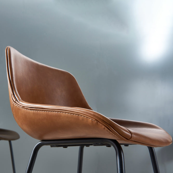 Contemporary Footrest Restaurant Stool Matte Finish Leather Barstool Clearhalo 'Bar Furniture' 'Bar Stools' 'bar_stools' 'furn' 'furn_bar_stools' 'Furniture' 'furniture_bar_stools' 'Kitchen & Dining Furniture' 4876200