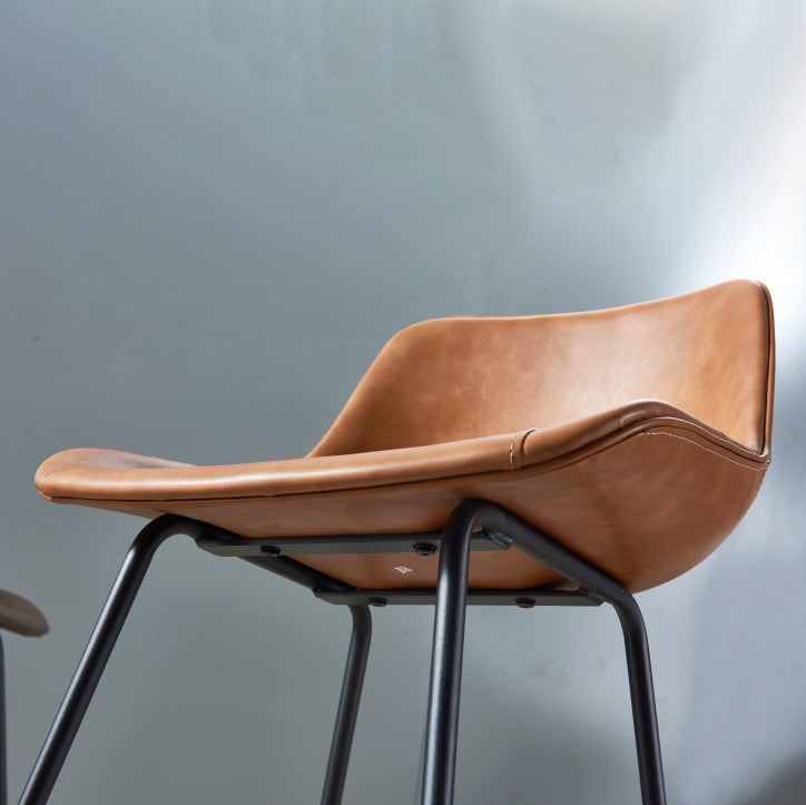 Contemporary Footrest Restaurant Stool Matte Finish Leather Barstool Clearhalo 'Bar Furniture' 'Bar Stools' 'bar_stools' 'furn' 'furn_bar_stools' 'Furniture' 'furniture_bar_stools' 'Kitchen & Dining Furniture' 4876203