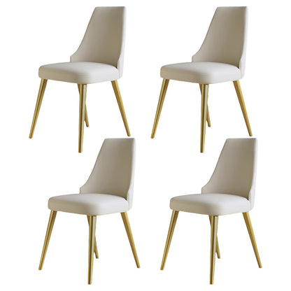 Glam 1/4/7 Pieces Round Dinette Set White Sintered Stone Dining Table Set with Turntable 4 White Chairs Clearhalo 'Dining Room Sets' 'Dining Tables & Seating' 'dining_room_set' 'furn' 'furn_dining_room_set' 'Furniture' 'furniture_dining_room_set' 'Kitchen & Dining Furniture' 4876209