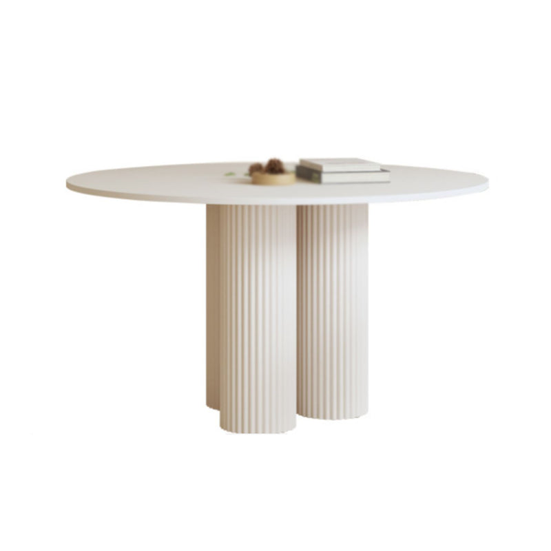 Modern 1/2/5 Pieces Dining Set Round Stone Dining Table for Dining Room White 47"L x 47"W Clearhalo 'Dining Room Sets' 'Dining Tables & Seating' 'dining_room_set' 'furn' 'furn_dining_room_set' 'Furniture' 'furniture_dining_room_set' 'Kitchen & Dining Furniture' 4876242