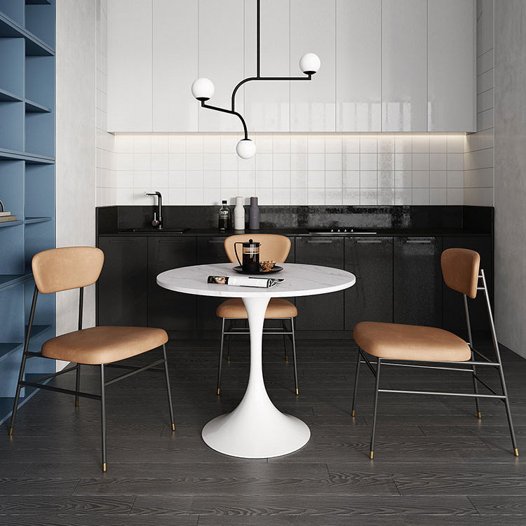 Modern 1/2/3/5 Pieces Dining Set Circular Stone Dining Table for Dining Room Clearhalo 'Dining Room Sets' 'Dining Tables & Seating' 'dining_room_set' 'furn' 'furn_dining_room_set' 'Furniture' 'furniture_dining_room_set' 'Kitchen & Dining Furniture' 4876268