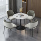 Modern 1/2/4 Pieces Dining Set Round Sintered Stone Dining Table Set 5 Pieces: Table, 4 Grey Chairs Clearhalo 'Dining Room Sets' 'Dining Tables & Seating' 'dining_room_set' 'Furniture' 'furniture_dining_room_set' 'Kitchen & Dining Furniture' 4876276