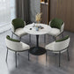 Modern 1/2/4 Pieces Dining Set Round Sintered Stone Dining Table Set 5 Pieces: Table, 4 Green Chairs Clearhalo 'Dining Room Sets' 'Dining Tables & Seating' 'dining_room_set' 'furn' 'furn_dining_room_set' 'Furniture' 'furniture_dining_room_set' 'Kitchen & Dining Furniture' 4876277_26a7ddff-11fd-43ae-9995-bc7af1bcde00