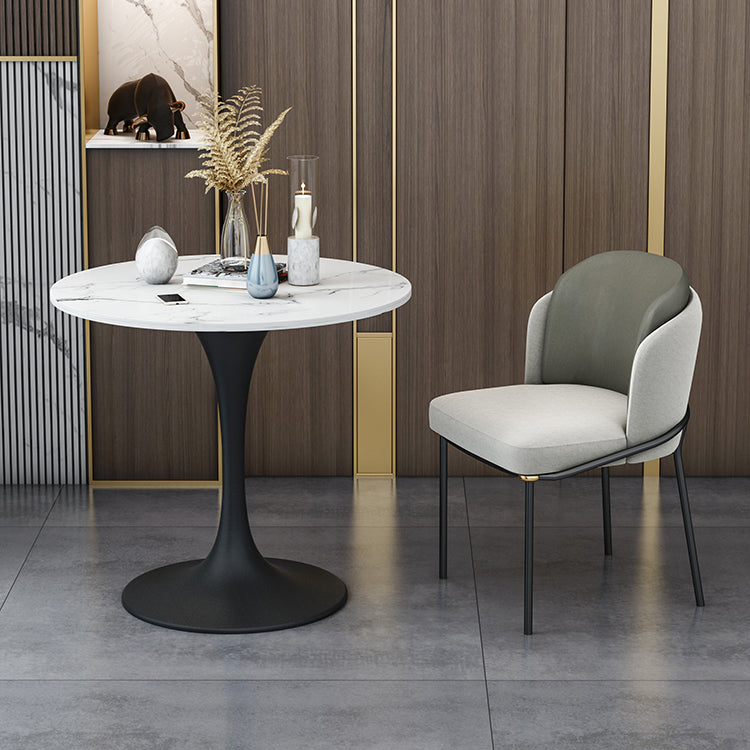 Modern 1/2/4 Pieces Dining Set Round Sintered Stone Dining Table Set 2 Pieces: Table, 1 Chair Clearhalo 'Dining Room Sets' 'Dining Tables & Seating' 'dining_room_set' 'furn' 'furn_dining_room_set' 'Furniture' 'furniture_dining_room_set' 'Kitchen & Dining Furniture' 4876281_d07dc2fa-e350-4701-8a4e-3b7b364cd367