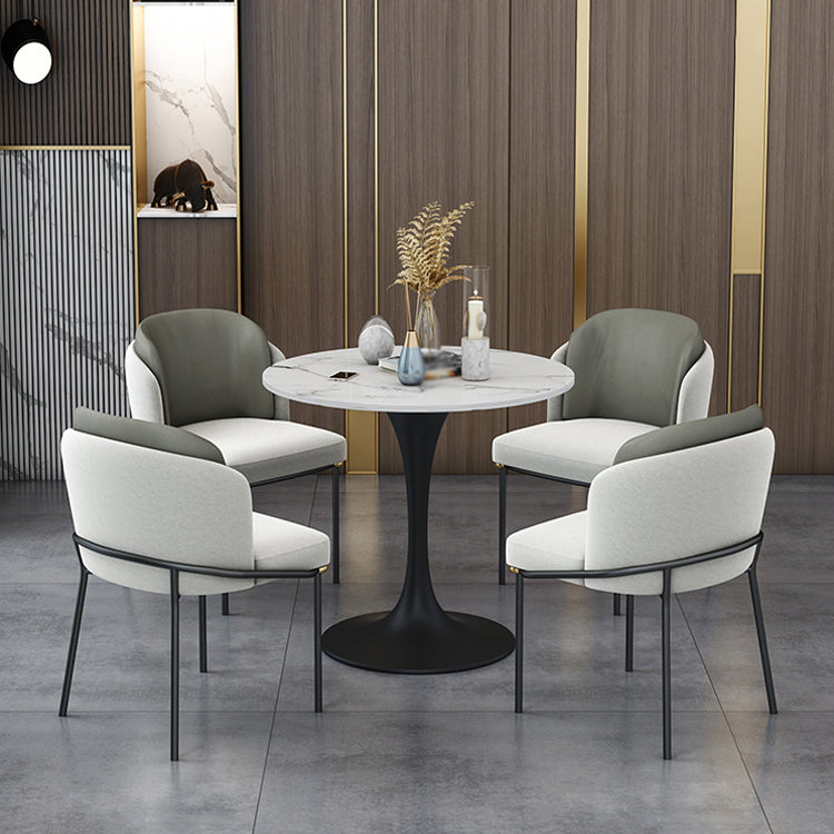 Modern 1/2/4 Pieces Dining Set Round Sintered Stone Dining Table Set Clearhalo 'Dining Room Sets' 'Dining Tables & Seating' 'dining_room_set' 'furn' 'furn_dining_room_set' 'Furniture' 'furniture_dining_room_set' 'Kitchen & Dining Furniture' 4876289_6d2f933d-475a-4802-80ae-67ef85ea91e7