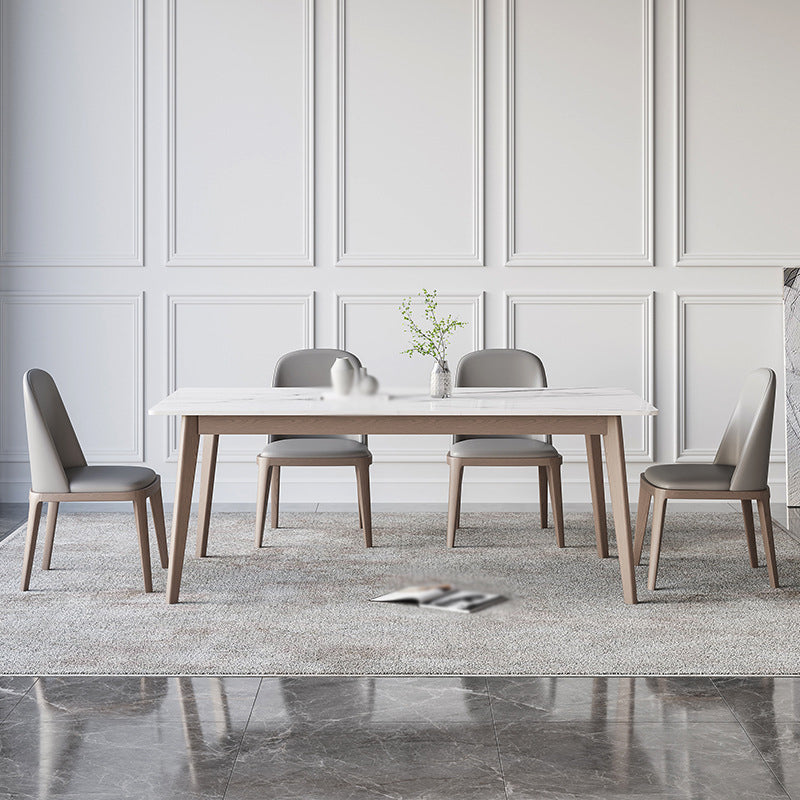 1/2/5/7 Pcs Sintered Stone Dining Room Set Table Furniture Set for Home 5 Pieces: Table, 4 Grey Chairs Clearhalo 'Dining Room Sets' 'Dining Tables & Seating' 'dining_room_set' 'furn' 'furn_dining_room_set' 'Furniture' 'furniture_dining_room_set' 'Kitchen & Dining Furniture' 4876335