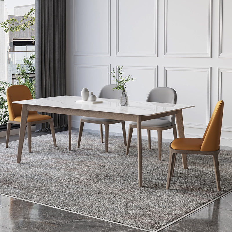 1/2/5/7 Pcs Sintered Stone Dining Room Set Table Furniture Set for Home 5 Pieces: Table, 2 Grey+2 Orange Chairs Clearhalo 'Dining Room Sets' 'Dining Tables & Seating' 'dining_room_set' 'furn' 'furn_dining_room_set' 'Furniture' 'furniture_dining_room_set' 'Kitchen & Dining Furniture' 4876338