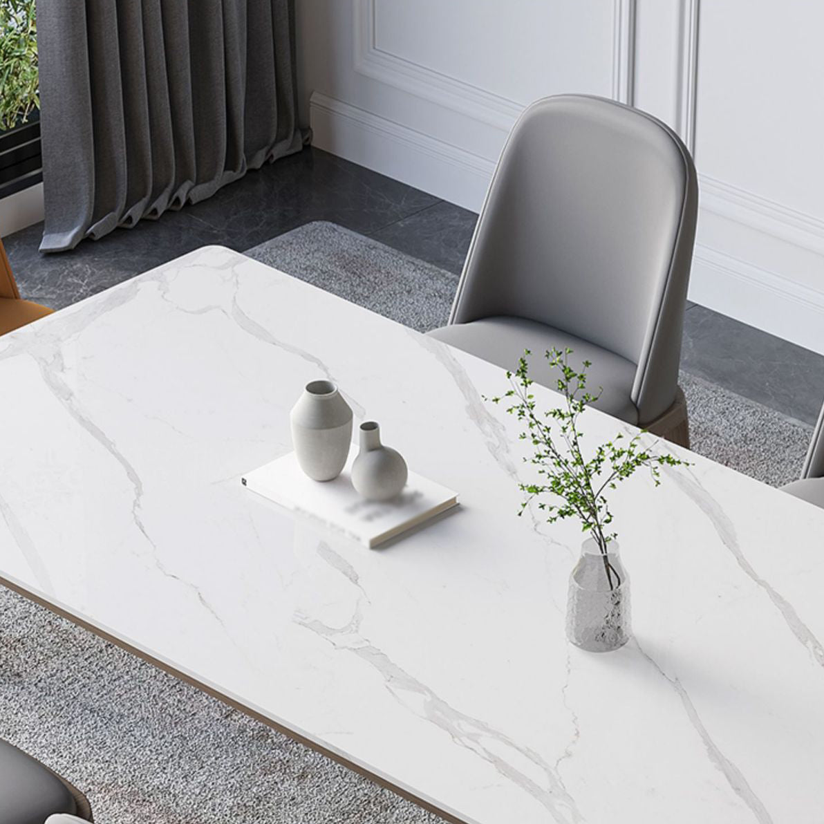 1/2/5/7 Pcs Sintered Stone Dining Room Set Table Furniture Set for Home Clearhalo 'Dining Room Sets' 'Dining Tables & Seating' 'dining_room_set' 'furn' 'furn_dining_room_set' 'Furniture' 'furniture_dining_room_set' 'Kitchen & Dining Furniture' 4876343