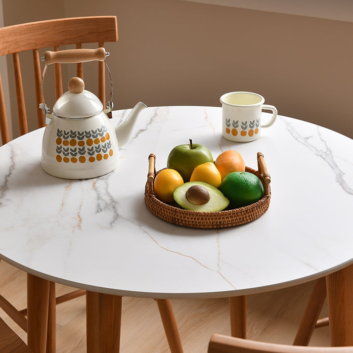 Modern 1/2/3/5 Pieces Dining Set Round Stone Dining Table for Dining Room Clearhalo 'Dining Room Sets' 'Dining Tables & Seating' 'dining_room_set' 'furn' 'furn_dining_room_set' 'Furniture' 'furniture_dining_room_set' 'Kitchen & Dining Furniture' 4876382