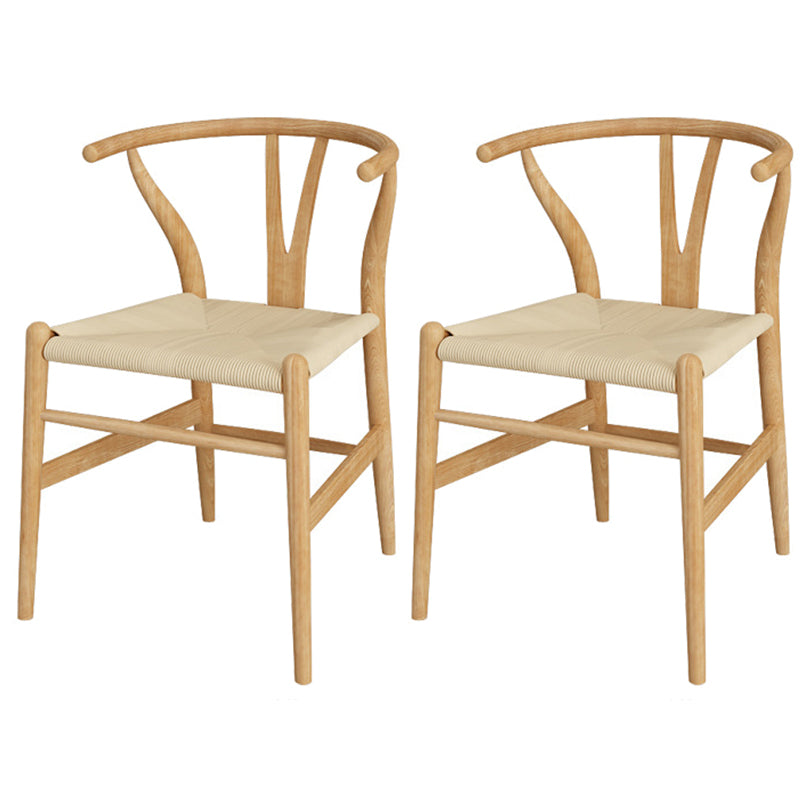 Modern 1/2/3/4/5/7 Pieces Dining Room Set Solid Wood Dining Table and Chairs 2 Natural Chairs Clearhalo 'Dining Room Sets' 'Dining Tables & Seating' 'dining_room_set' 'furn' 'furn_dining_room_set' 'Furniture' 'furniture_dining_room_set' 'Kitchen & Dining Furniture' 4876412