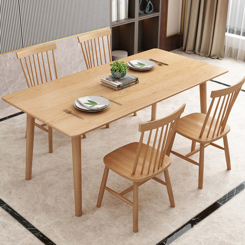 Modern 1/2/3/4/5/7 Pieces Dining Room Set Solid Wood Dining Table and Chairs 5 Pieces: Table, 4 Wood Chairs Clearhalo 'Dining Room Sets' 'Dining Tables & Seating' 'dining_room_set' 'furn' 'furn_dining_room_set' 'Furniture' 'furniture_dining_room_set' 'Kitchen & Dining Furniture' 4876415