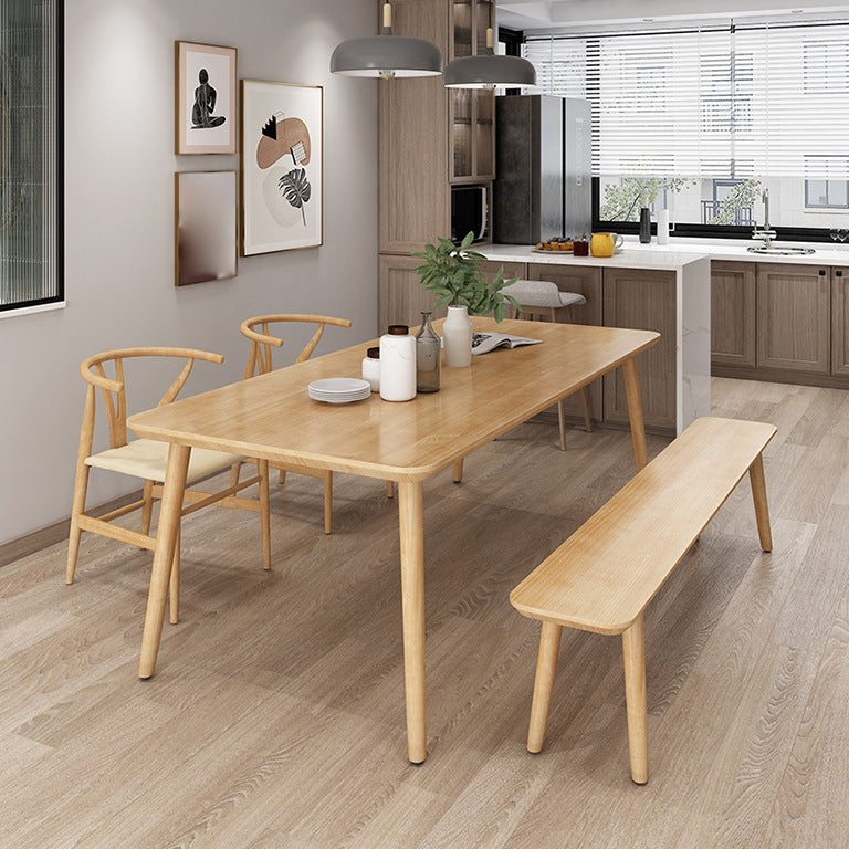 Modern 1/2/3/4/5/7 Pieces Dining Room Set Solid Wood Dining Table and Chairs 4 Pieces: Table, 2 Chairs, 1 Bench Clearhalo 'Dining Room Sets' 'Dining Tables & Seating' 'dining_room_set' 'furn' 'furn_dining_room_set' 'Furniture' 'furniture_dining_room_set' 'Kitchen & Dining Furniture' 4876416