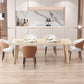 Modern 1/5/6 Pieces Dining Set Rectangle Pine Wood Dining Table for Dining Room 6 Pieces: Table, 5 White Chairs Clearhalo 'Dining Room Sets' 'Dining Tables & Seating' 'dining_room_set' 'furn' 'furn_dining_room_set' 'Furniture' 'furniture_dining_room_set' 'Kitchen & Dining Furniture' 4876442