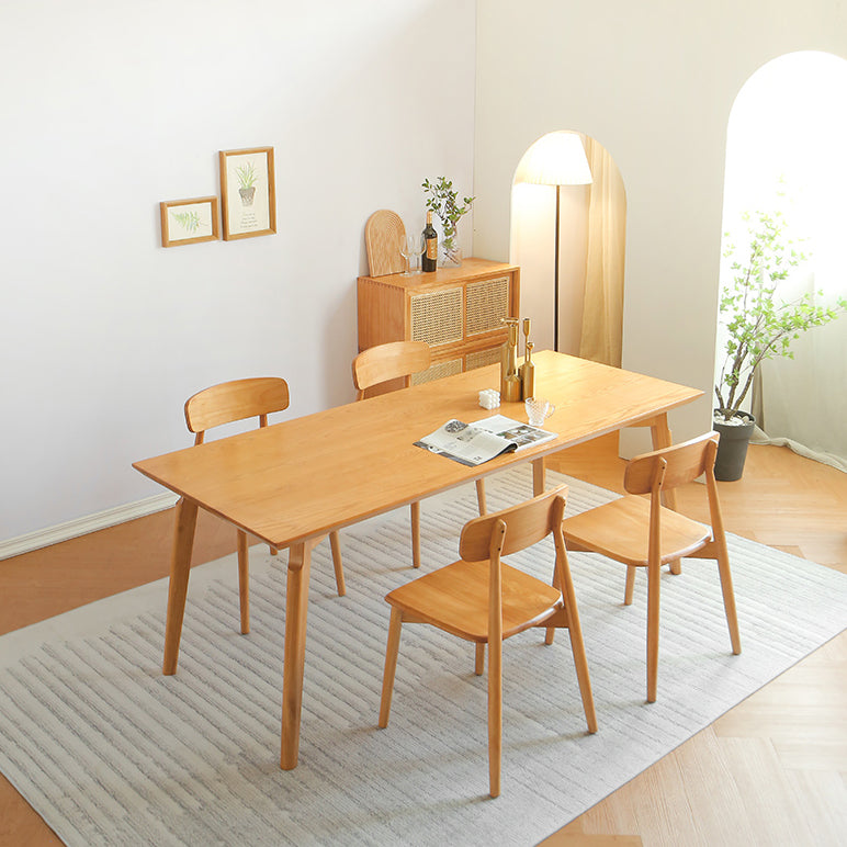 Modern 1/3/5/7 Pieces Dining Set Rectangle Pine Wood Dining Table for Dining Room 5 Pieces: Table, 4 Chairs Clearhalo 'Dining Room Sets' 'Dining Tables & Seating' 'dining_room_set' 'furn' 'furn_dining_room_set' 'Furniture' 'furniture_dining_room_set' 'Kitchen & Dining Furniture' 4876465