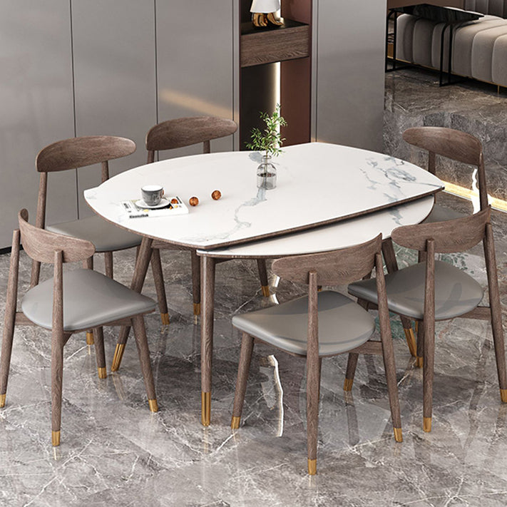 1/4/7 Pcs Table Furniture Set Dining Table Set with Sintered Stone Top for Home Clearhalo 'Dining Room Sets' 'Dining Tables & Seating' 'dining_room_set' 'furn' 'furn_dining_room_set' 'Furniture' 'furniture_dining_room_set' 'Kitchen & Dining Furniture' 4876477