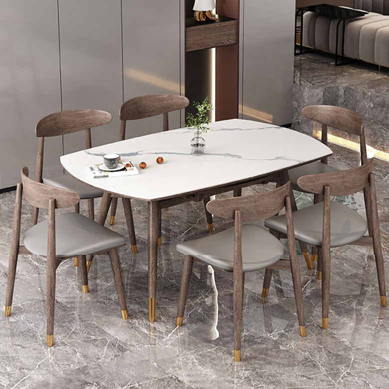 1/4/7 Pcs Table Furniture Set Dining Table Set with Sintered Stone Top for Home Clearhalo 'Dining Room Sets' 'Dining Tables & Seating' 'dining_room_set' 'furn' 'furn_dining_room_set' 'Furniture' 'furniture_dining_room_set' 'Kitchen & Dining Furniture' 4876480