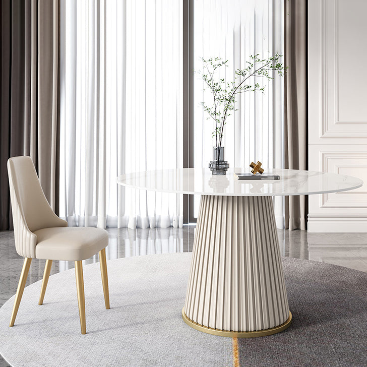 1/2/4/7 Pcs White Dining Table Set with Sintered Stone Top Table Furniture Set 2 Pieces: Table, 1 Chair Clearhalo 'Dining Room Sets' 'Dining Tables & Seating' 'dining_room_set' 'furn' 'furn_dining_room_set' 'Furniture' 'furniture_dining_room_set' 'Kitchen & Dining Furniture' 4876510