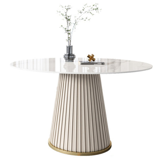 1/2/4/7 Pcs White Dining Table Set with Sintered Stone Top Table Furniture Set White 51"L x 51"W Clearhalo 'Dining Room Sets' 'Dining Tables & Seating' 'dining_room_set' 'furn' 'furn_dining_room_set' 'Furniture' 'furniture_dining_room_set' 'Kitchen & Dining Furniture' 4876513