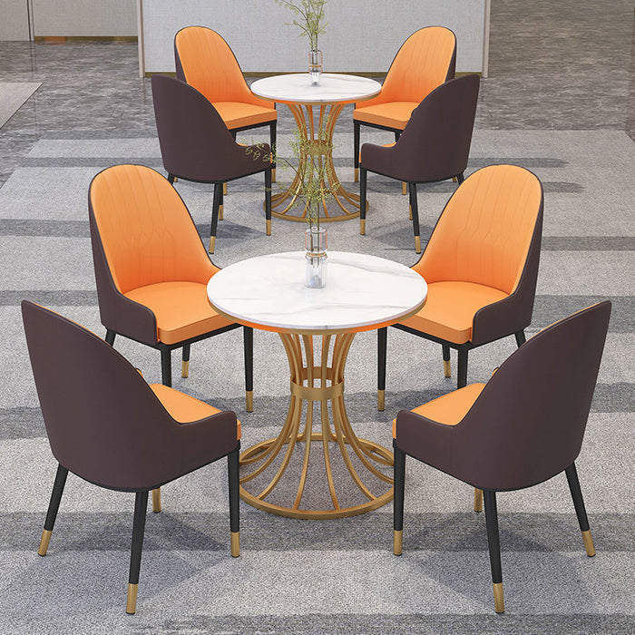 Glam 1/2/3/4/5 Pieces Dining Set Sintered Stone Dining Table Set for Dining Areas Clearhalo 'Dining Room Sets' 'Dining Tables & Seating' 'dining_room_set' 'furn' 'furn_dining_room_set' 'Furniture' 'furniture_dining_room_set' 'Kitchen & Dining Furniture' 4876528