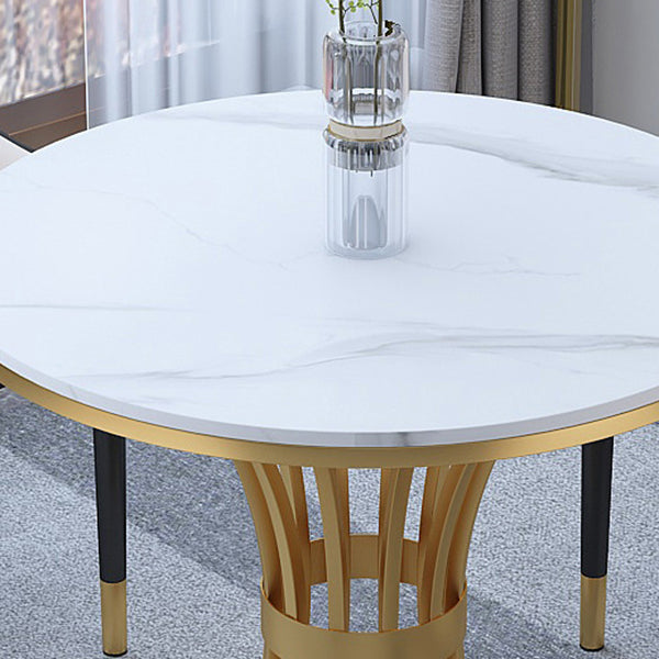 Glam 1/2/3/4/5 Pieces Dining Set Sintered Stone Dining Table Set for Dining Areas Clearhalo 'Dining Room Sets' 'Dining Tables & Seating' 'dining_room_set' 'furn' 'furn_dining_room_set' 'Furniture' 'furniture_dining_room_set' 'Kitchen & Dining Furniture' 4876532