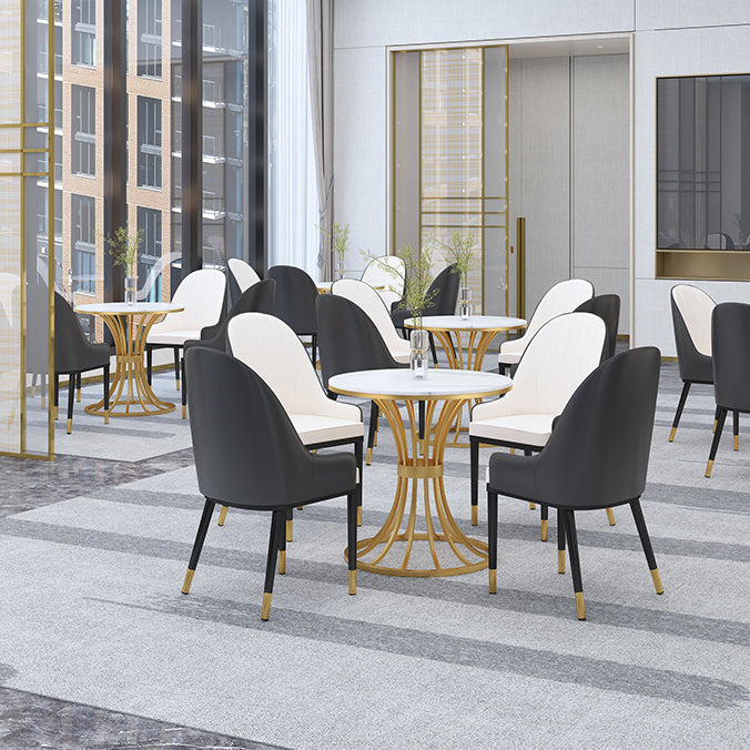 Glam 1/2/3/4/5 Pieces Dining Set Sintered Stone Dining Table Set for Dining Areas Clearhalo 'Dining Room Sets' 'Dining Tables & Seating' 'dining_room_set' 'furn' 'furn_dining_room_set' 'Furniture' 'furniture_dining_room_set' 'Kitchen & Dining Furniture' 4876541