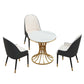 Glam 1/2/3/4/5 Pieces Dining Set Sintered Stone Dining Table Set for Dining Areas 4 Pieces: Table, 3 White Chairs Clearhalo 'Dining Room Sets' 'Dining Tables & Seating' 'dining_room_set' 'furn' 'furn_dining_room_set' 'Furniture' 'furniture_dining_room_set' 'Kitchen & Dining Furniture' 4876543