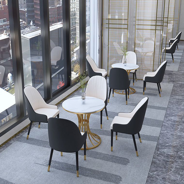 Glam 1/2/3/4/5 Pieces Dining Set Sintered Stone Dining Table Set for Dining Areas Clearhalo 'Dining Room Sets' 'Dining Tables & Seating' 'dining_room_set' 'furn' 'furn_dining_room_set' 'Furniture' 'furniture_dining_room_set' 'Kitchen & Dining Furniture' 4876544