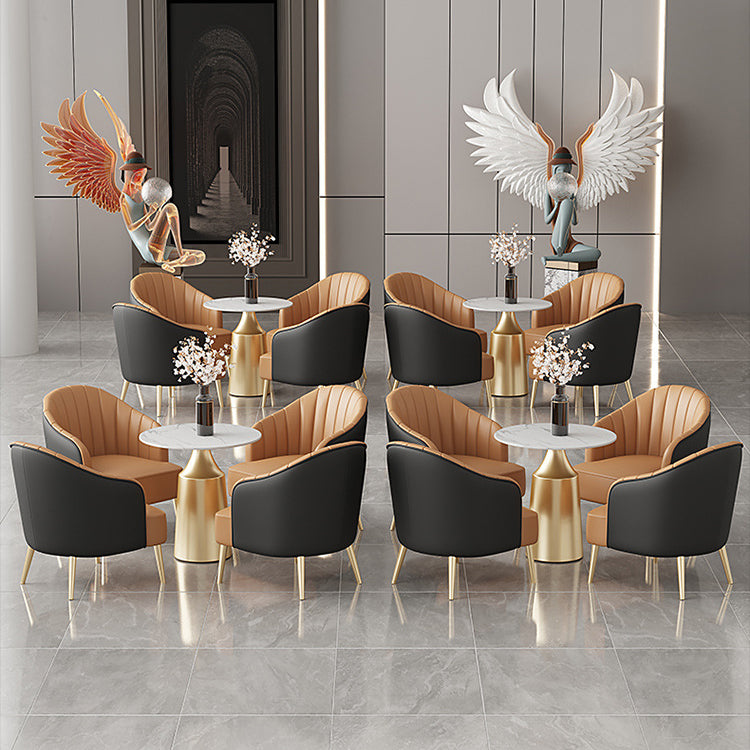 Glam 1/3/5 Pieces Dining Room Set Sintered Stone Dining Table Clearhalo 'Dining Room Sets' 'Dining Tables & Seating' 'dining_room_set' 'furn' 'furn_dining_room_set' 'Furniture' 'furniture_dining_room_set' 'Kitchen & Dining Furniture' 4876565