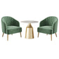 Glam 1/3/5 Pieces Dining Room Set Sintered Stone Dining Table 3 Pieces: Table, 2 Green Chairs Clearhalo 'Dining Room Sets' 'Dining Tables & Seating' 'dining_room_set' 'furn' 'furn_dining_room_set' 'Furniture' 'furniture_dining_room_set' 'Kitchen & Dining Furniture' 4876584