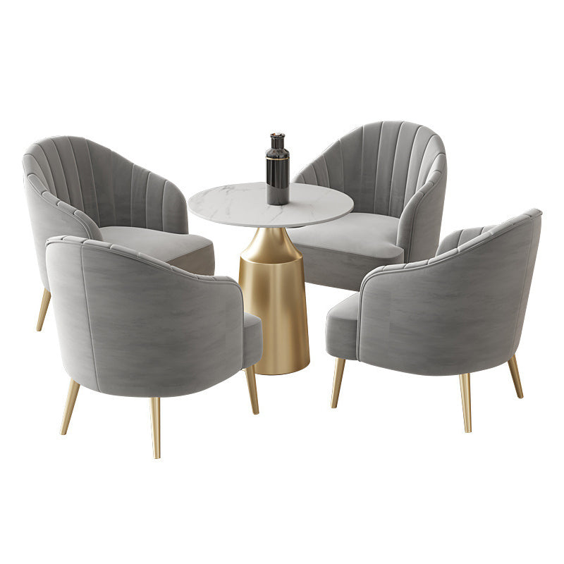 Glam 1/3/5 Pieces Dining Room Set Sintered Stone Dining Table Clearhalo 'Dining Room Sets' 'Dining Tables & Seating' 'dining_room_set' 'furn' 'furn_dining_room_set' 'Furniture' 'furniture_dining_room_set' 'Kitchen & Dining Furniture' 4876585