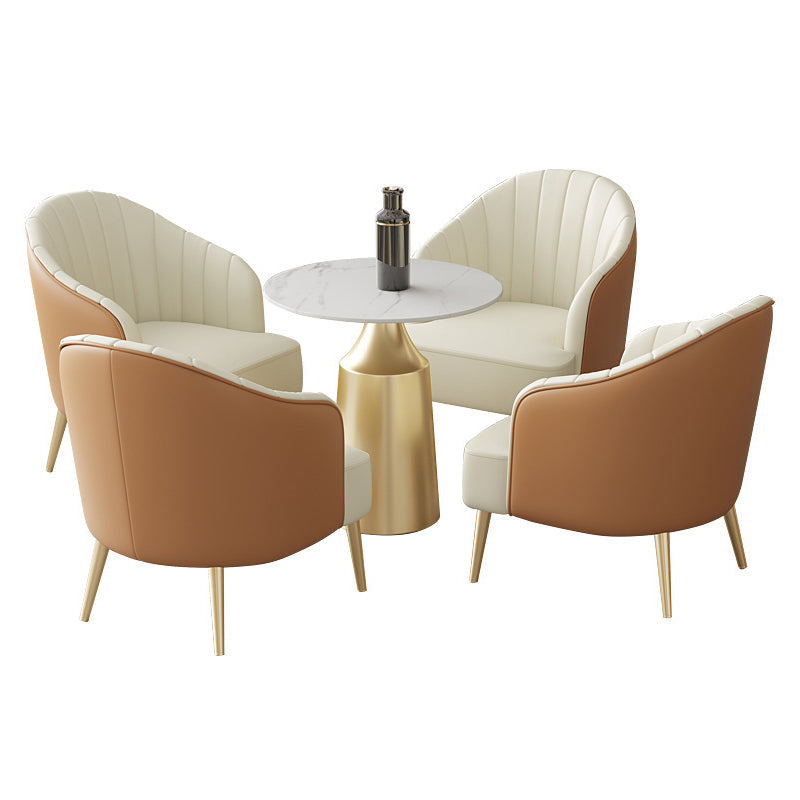 Glam 1/3/5 Pieces Dining Room Set Sintered Stone Dining Table Clearhalo 'Dining Room Sets' 'Dining Tables & Seating' 'dining_room_set' 'furn' 'furn_dining_room_set' 'Furniture' 'furniture_dining_room_set' 'Kitchen & Dining Furniture' 4876590