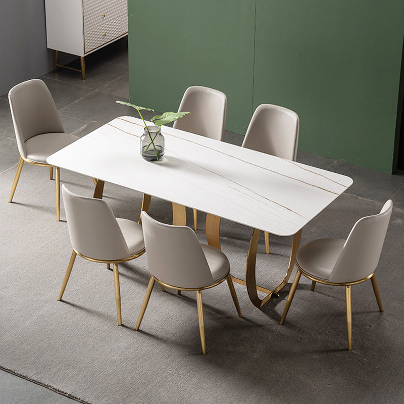 1/4/5/7 Table Furniture Set for Home Sintered Stone Dining Set 7 Pieces: Table, 6 Chairs Clearhalo 'Dining Room Sets' 'Dining Tables & Seating' 'dining_room_set' 'furn' 'furn_dining_room_set' 'Furniture' 'furniture_dining_room_set' 'Kitchen & Dining Furniture' 4876601