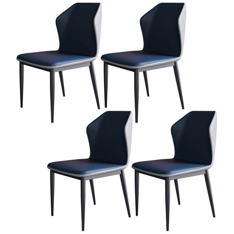 Modern 1/4/7/9/11 Pieces Dining Set Round Sintered Stone Dining Table Set 4 Blue Chairs Clearhalo 'Dining Room Sets' 'Dining Tables & Seating' 'dining_room_set' 'furn' 'furn_dining_room_set' 'Furniture' 'furniture_dining_room_set' 'Kitchen & Dining Furniture' 4876616