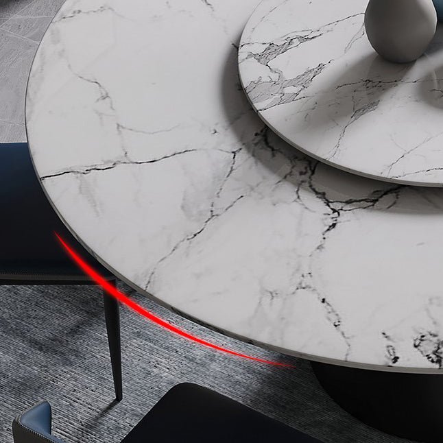 Modern 1/4/7/9/11 Pieces Dining Set Round Sintered Stone Dining Table Set Clearhalo 'Dining Room Sets' 'Dining Tables & Seating' 'dining_room_set' 'furn' 'furn_dining_room_set' 'Furniture' 'furniture_dining_room_set' 'Kitchen & Dining Furniture' 4876621