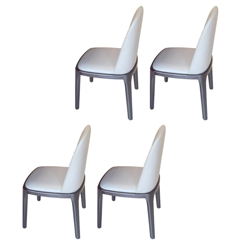 Modern 1/3/4/5 Pieces Scalable Dinette Set with Sintered Stone Black Wood Dining Table Set 4 White Chairs Clearhalo 'Dining Room Sets' 'Dining Tables & Seating' 'dining_room_set' 'furn' 'furn_dining_room_set' 'Furniture' 'furniture_dining_room_set' 'Kitchen & Dining Furniture' 4876661