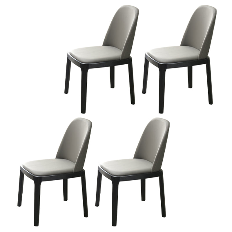 Modern 1/3/4/5 Pieces Scalable Dinette Set with Sintered Stone Black Wood Dining Table Set 4 Grey Chairs Clearhalo 'Dining Room Sets' 'Dining Tables & Seating' 'dining_room_set' 'furn' 'furn_dining_room_set' 'Furniture' 'furniture_dining_room_set' 'Kitchen & Dining Furniture' 4876662