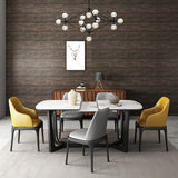 Modern 1/3/4/5 Pieces Scalable Dinette Set with Sintered Stone Black Wood Dining Table Set Clearhalo 'Dining Room Sets' 'Dining Tables & Seating' 'dining_room_set' 'furn' 'furn_dining_room_set' 'Furniture' 'furniture_dining_room_set' 'Kitchen & Dining Furniture' 4876663