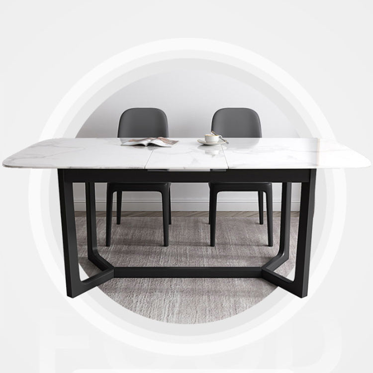 Modern 1/3/4/5 Pieces Scalable Dinette Set with Sintered Stone Black Wood Dining Table Set 3 Pieces: Table, 2 Chairs Clearhalo 'Dining Room Sets' 'Dining Tables & Seating' 'dining_room_set' 'furn' 'furn_dining_room_set' 'Furniture' 'furniture_dining_room_set' 'Kitchen & Dining Furniture' 4876669